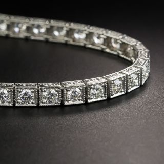 Art Deco Platinum and Diamond Line Bracelet