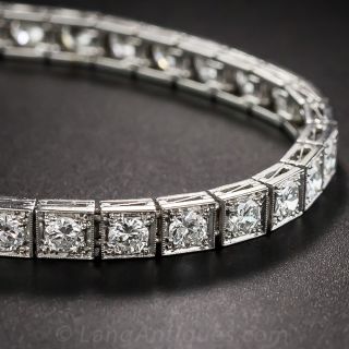 Art Deco Platinum and Diamond Line Bracelet