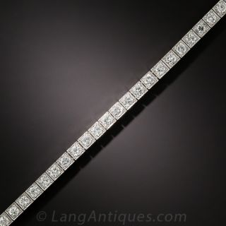 Art Deco Platinum and Diamond Line Bracelet