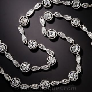 Art Deco Platinum and Diamond Necklace - 1