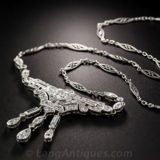 Art Deco Platinum and Diamond Necklace