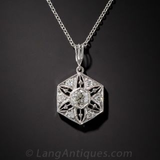 Art Deco Platinum and Diamond Pendant