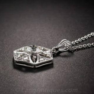 Art Deco Platinum and Diamond Pendant