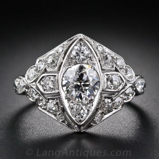 Art Deco Platinum and Diamond Ring