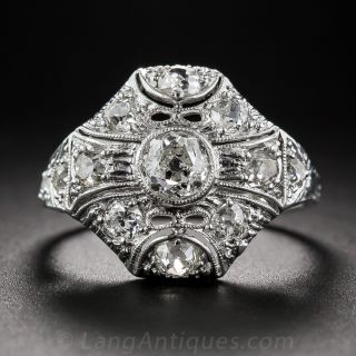 Art Deco Platinum and Diamond Ring