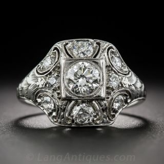 Art Deco Platinum and Diamond Ring