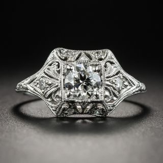 Art Deco Platinum and Diamond Ring - 1