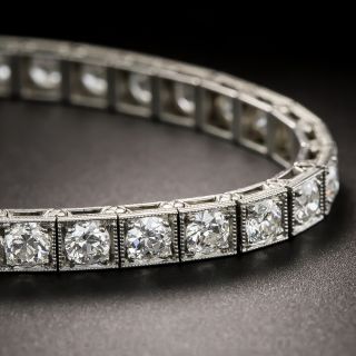 Art Deco Platinum and Diamond Straight Line Bracelet
