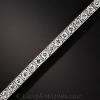 Art Deco Platinum and Diamond Straight Line Bracelet