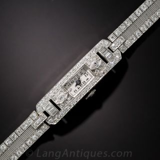 Art Deco Platinum and Diamond Watch 