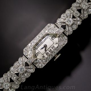 Art Deco Platinum and Diamond Watch