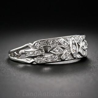 Art Deco Platinum and Diamond Wedding Band