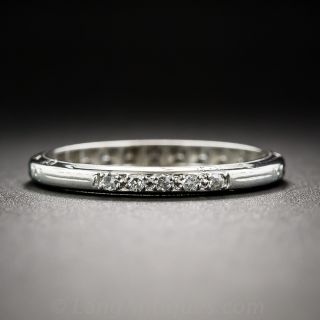 Art Deco Platinum and Diamond Wedding Band