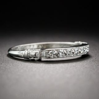 Art Deco Platinum and Diamond Wedding Band