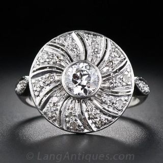 Art Deco Platinum Cocktail Ring