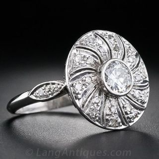 Art Deco Platinum Cocktail Ring