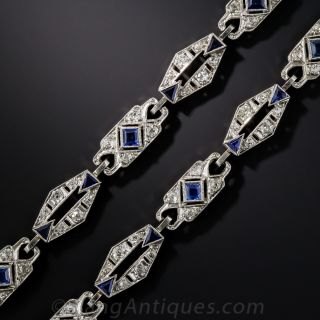 Art Deco Platinum, Diamond and Sapphire Bracelets/Necklace