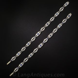 Art Deco Platinum, Diamond and Sapphire Bracelets/Necklace
