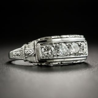 Art Deco Platinum Diamond Band Ring