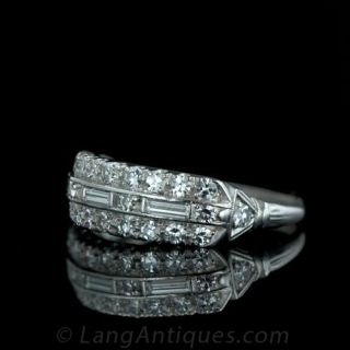 Art Deco Platinum Diamond Band Ring
