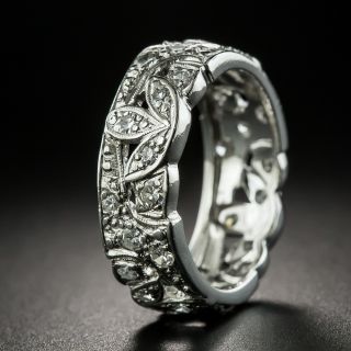 Art Deco Platinum Diamond Band, Size 7 1/4 - 2