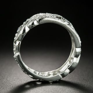Art Deco Platinum Diamond Band, Size 7 1/4
