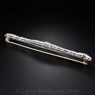 Art Deco Platinum Diamond Bar Brooch