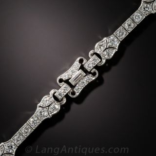Art Deco Platinum Diamond Bracelet - 2