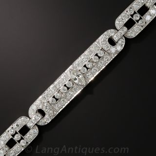 Art Deco Platinum Diamond Bracelet - 2