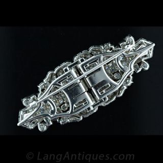 Art Deco Platinum Diamond Clips / Brooch