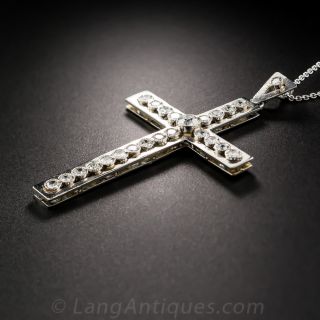 Art Deco Platinum Diamond Cross