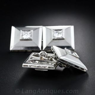Art Deco Platinum Diamond Cufflinks