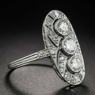 Art Deco Platinum Diamond Dinner Ring