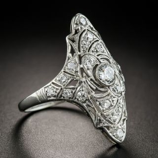 Art Deco Platinum Diamond Dinner Ring