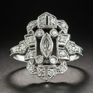 Art Deco Platinum Diamond Dinner Ring - 2