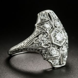 Art Deco Platinum Diamond Dinner Ring