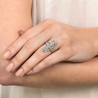 Art Deco Platinum Diamond Dinner Ring