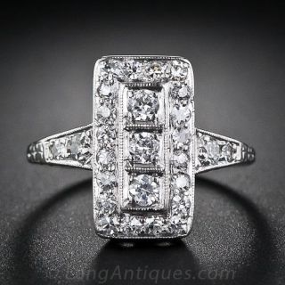 Art Deco Platinum Diamond Dinner Ring