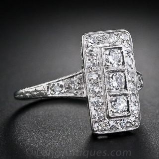 Art Deco Platinum Diamond Dinner Ring