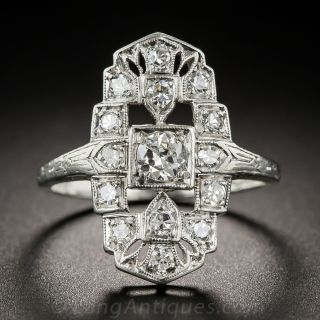 Art Deco Platinum Diamond Dinner Ring