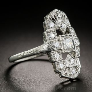 Art Deco Platinum Diamond Dinner Ring