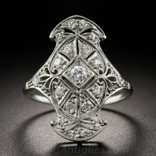 Art Deco Platinum Diamond Dinner Ring