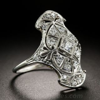 Art Deco Platinum Diamond Dinner Ring