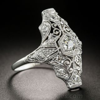 Art Deco Platinum Diamond Dinner Ring