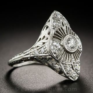 Art Deco Platinum Diamond Dinner Ring