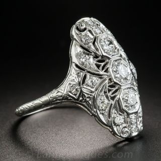 Art Deco Platinum Diamond Dinner Ring