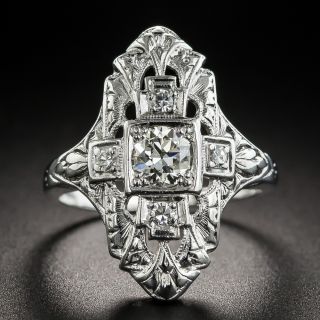 Art Deco Platinum Diamond Dinner Ring