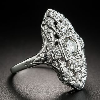 Art Deco Platinum Diamond Dinner Ring