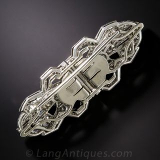Art Deco Platinum Diamond Double Clip Brooch