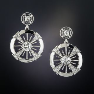 Art Deco Platinum Diamond Earrings